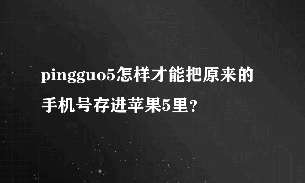 pingguo5怎样才能把原来的手机号存进苹果5里？