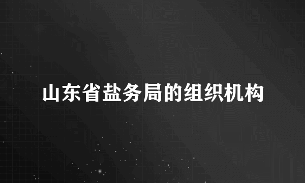 山东省盐务局的组织机构