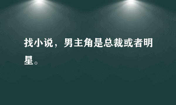 找小说，男主角是总裁或者明星。