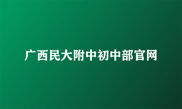 广西民大附中初中部官网