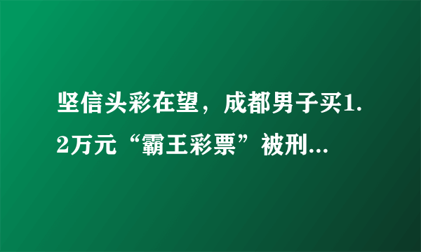 坚信头彩在望，成都男子买1.2万元“霸王彩票”被刑拘, 你怎么看？