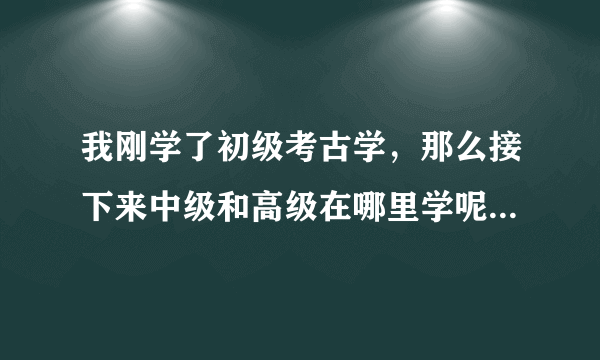 我刚学了初级考古学，那么接下来中级和高级在哪里学呢?怎么学》？