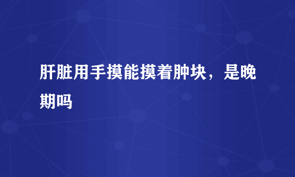 肝脏用手摸能摸着肿块，是晚期吗