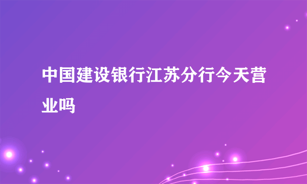 中国建设银行江苏分行今天营业吗