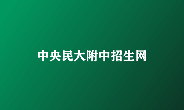 中央民大附中招生网