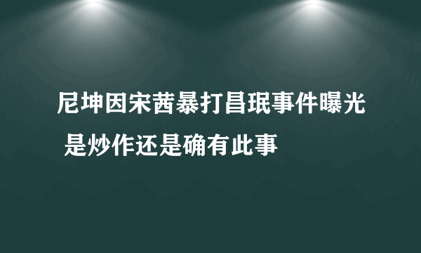 尼坤因宋茜暴打昌珉事件曝光 是炒作还是确有此事