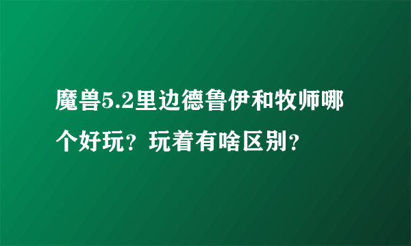 魔兽5.2里边德鲁伊和牧师哪个好玩？玩着有啥区别？