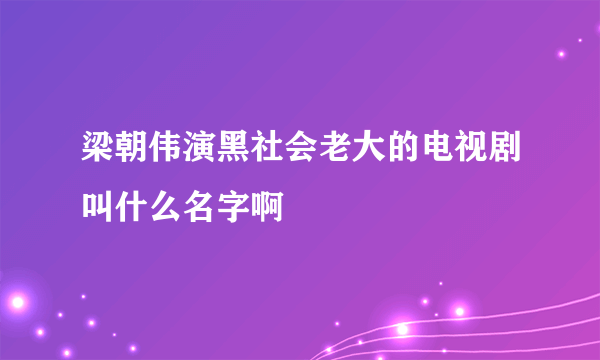 梁朝伟演黑社会老大的电视剧叫什么名字啊