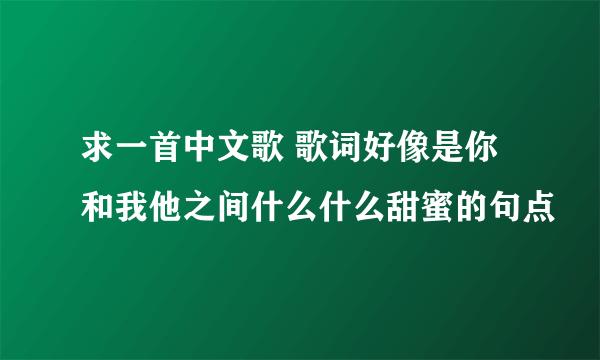 求一首中文歌 歌词好像是你和我他之间什么什么甜蜜的句点