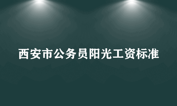 西安市公务员阳光工资标准