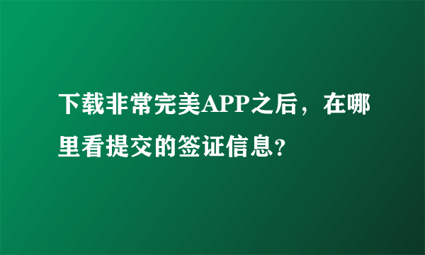 下载非常完美APP之后，在哪里看提交的签证信息？