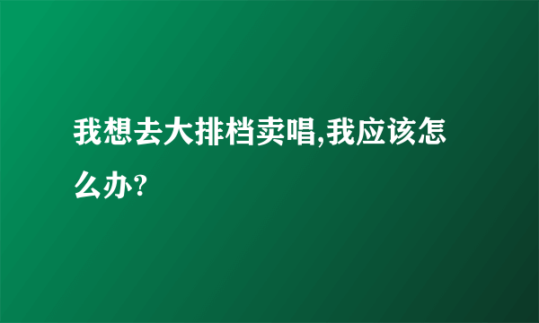 我想去大排档卖唱,我应该怎么办?