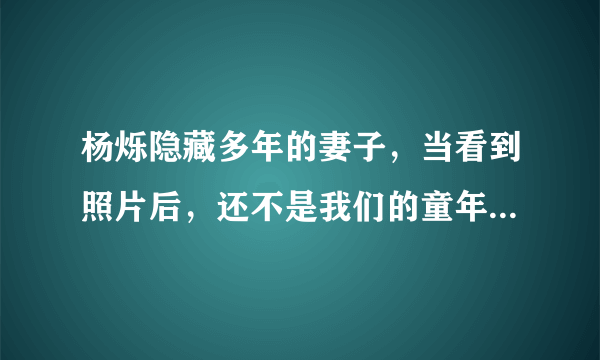 杨烁隐藏多年的妻子，当看到照片后，还不是我们的童年女神吗？