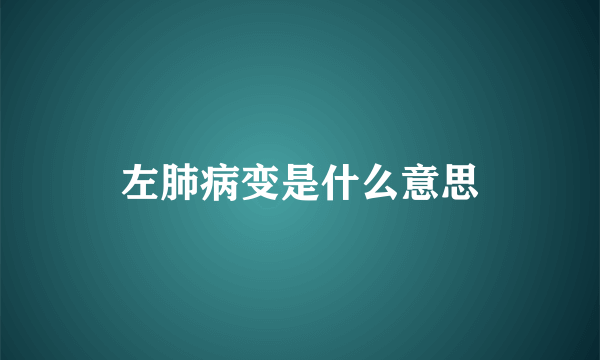 左肺病变是什么意思