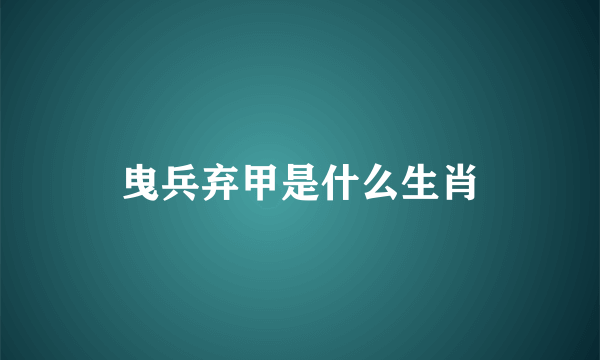 曳兵弃甲是什么生肖