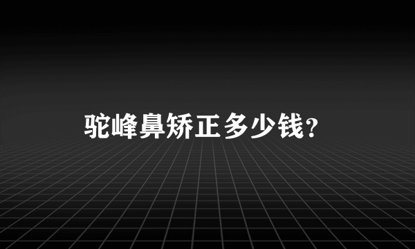 驼峰鼻矫正多少钱？