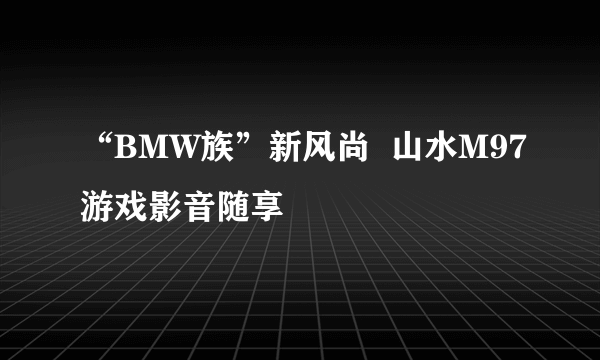 “BMW族”新风尚  山水M97游戏影音随享