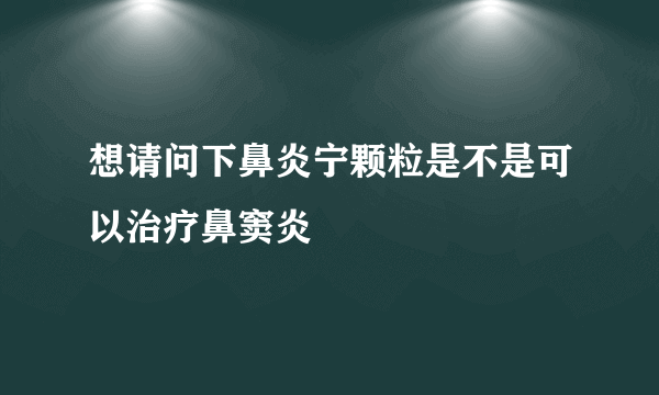 想请问下鼻炎宁颗粒是不是可以治疗鼻窦炎