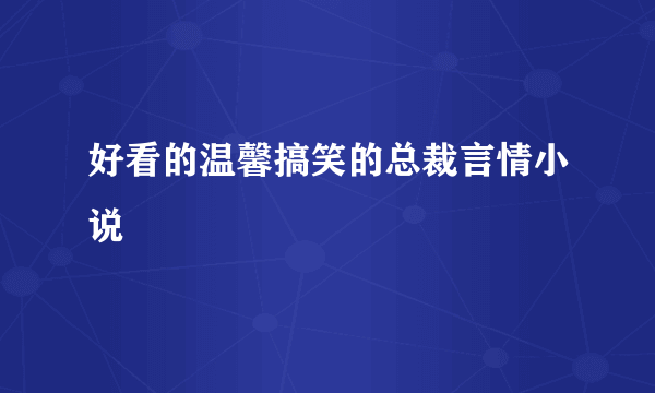 好看的温馨搞笑的总裁言情小说