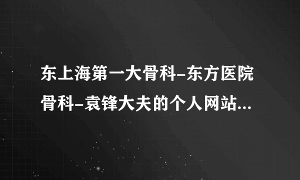 东上海第一大骨科-东方医院骨科-袁锋大夫的个人网站，欢迎咨询！