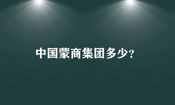 中国蒙商集团多少？