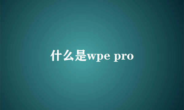 什么是wpe pro