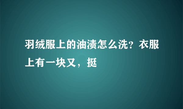 羽绒服上的油渍怎么洗？衣服上有一块又，挺