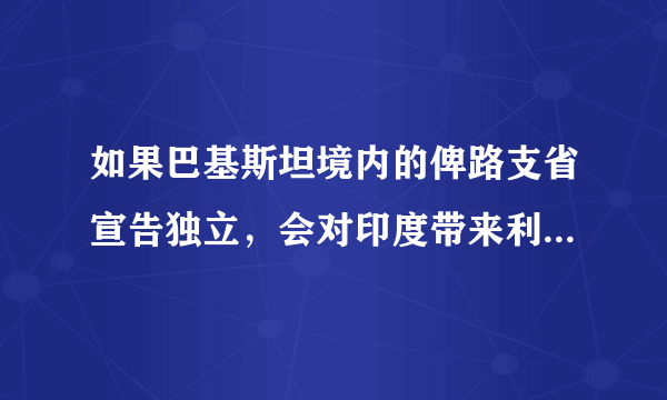 如果巴基斯坦境内的俾路支省宣告独立，会对印度带来利还是弊呢？