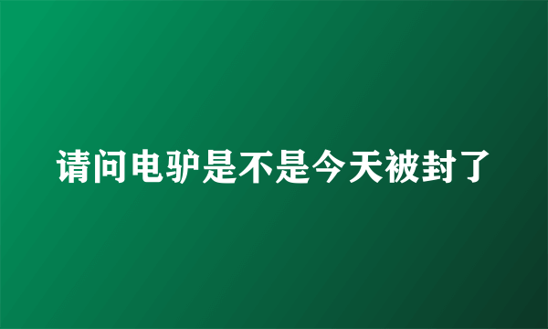 请问电驴是不是今天被封了