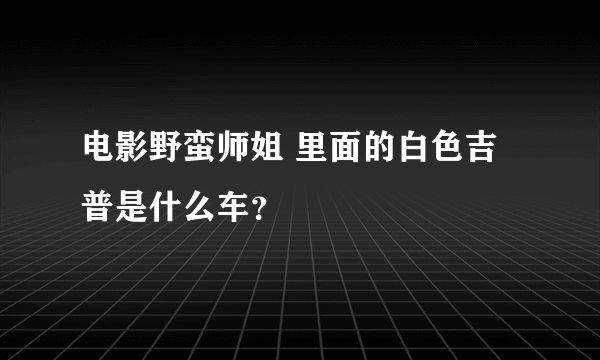 电影野蛮师姐 里面的白色吉普是什么车？