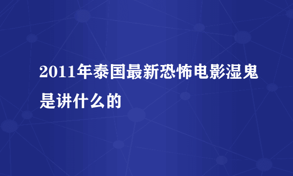 2011年泰国最新恐怖电影湿鬼是讲什么的