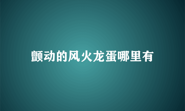 颤动的风火龙蛋哪里有