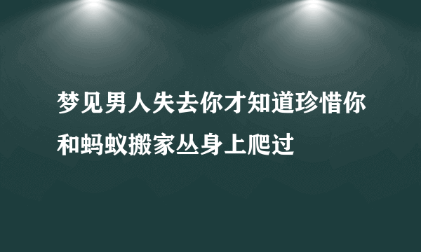 梦见男人失去你才知道珍惜你和蚂蚁搬家丛身上爬过