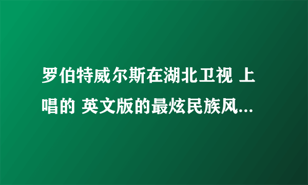 罗伯特威尔斯在湖北卫视 上唱的 英文版的最炫民族风的歌词。