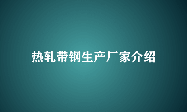 热轧带钢生产厂家介绍