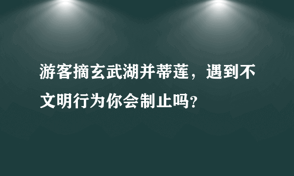 游客摘玄武湖并蒂莲，遇到不文明行为你会制止吗？