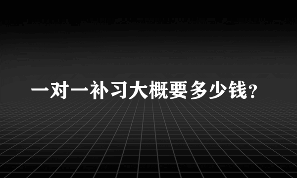 一对一补习大概要多少钱？