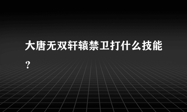 大唐无双轩辕禁卫打什么技能？