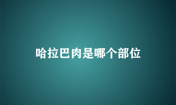 哈拉巴肉是哪个部位