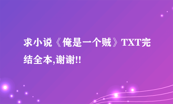 求小说《俺是一个贼》TXT完结全本,谢谢!!