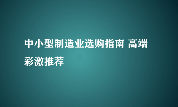 中小型制造业选购指南 高端彩激推荐