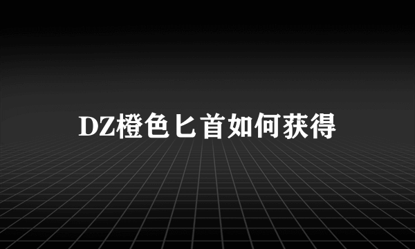 DZ橙色匕首如何获得