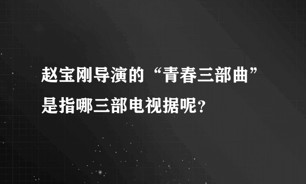 赵宝刚导演的“青春三部曲”是指哪三部电视据呢？