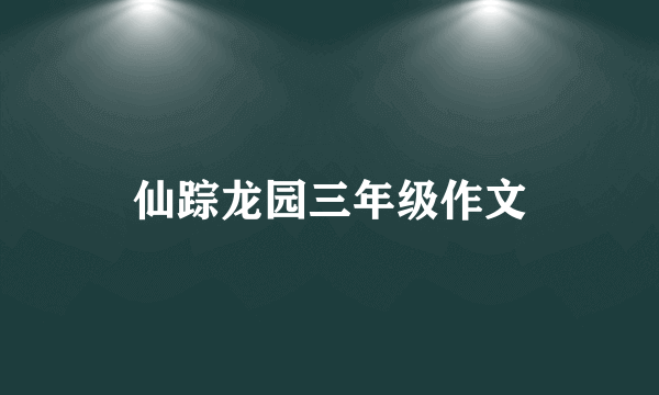 仙踪龙园三年级作文