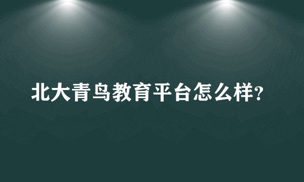 北大青鸟教育平台怎么样？