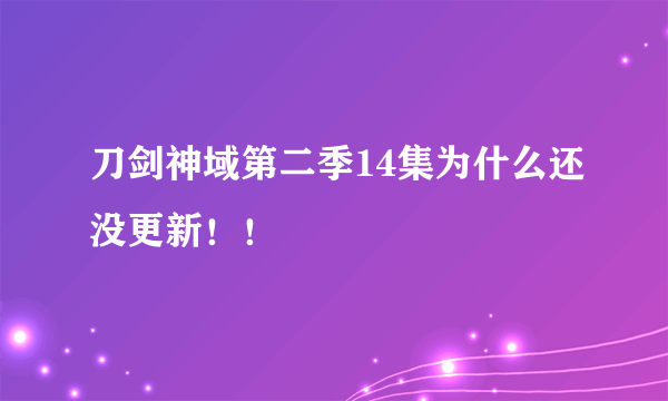 刀剑神域第二季14集为什么还没更新！！