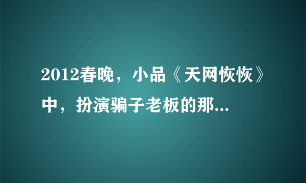 2012春晚，小品《天网恢恢》中，扮演骗子老板的那个演员叫什么名？