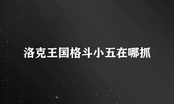 洛克王国格斗小五在哪抓