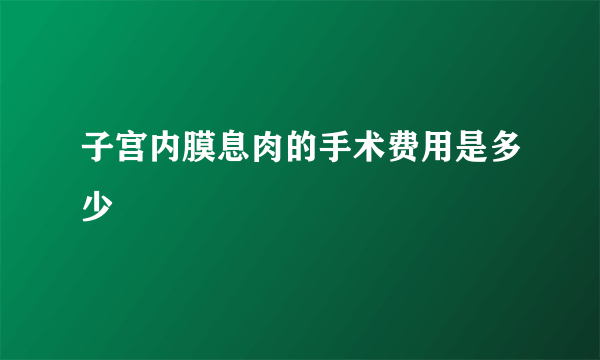 子宫内膜息肉的手术费用是多少