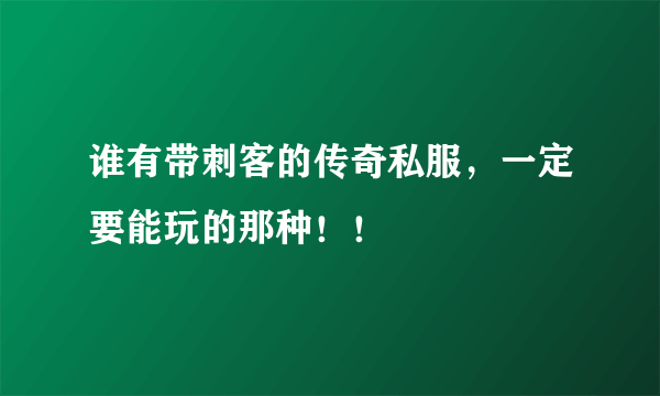 谁有带刺客的传奇私服，一定要能玩的那种！！